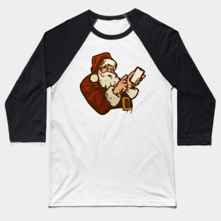 Santa Claus with mobile Baseball T-Shirt